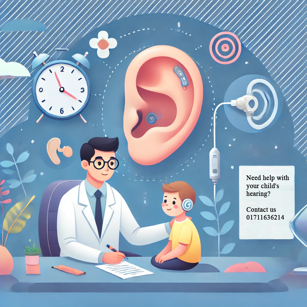 A test procedure demonstrates how early professionals detect hearing loss in children
